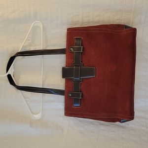 Vintage Franklin Covey Genuine Cowsuede W/Genuine Leather Trim Bag